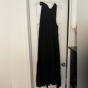 Maternity black halter dress